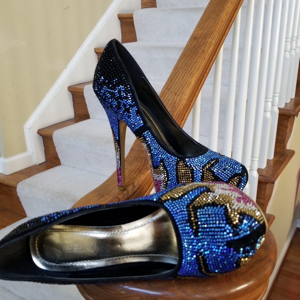 ALBA MULTI-COLOR RHINESTONE PLATFORM DRESS SHOES - Picture 3 of 8